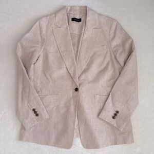 Talbots | Linen Blazer Single Button Lightweight Lined Classic VN1953 Cream (12)
